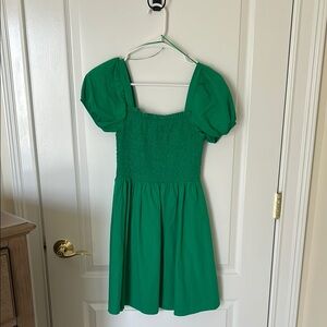Green Puff Sleeve Dress